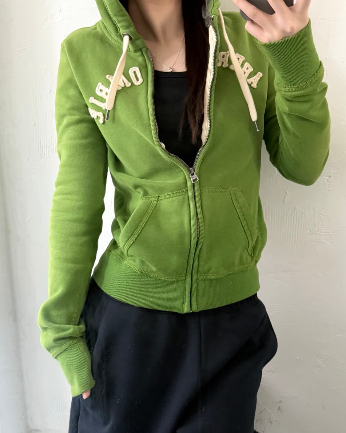 Abercrombie 아베크롬비 그린 컬러 와플후드 상품이미지2