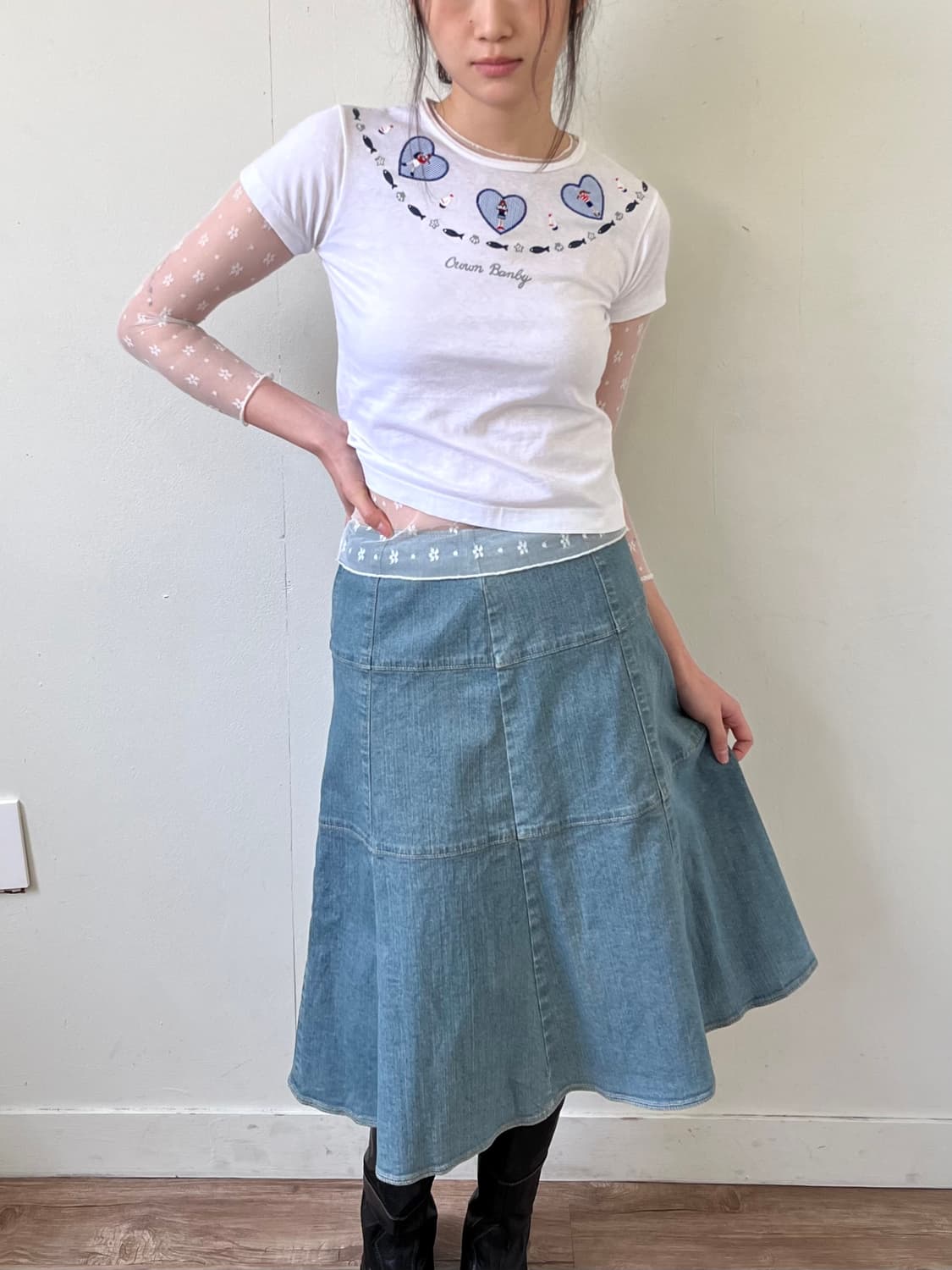 suivi 데님 미디 스커트 상품이미지6