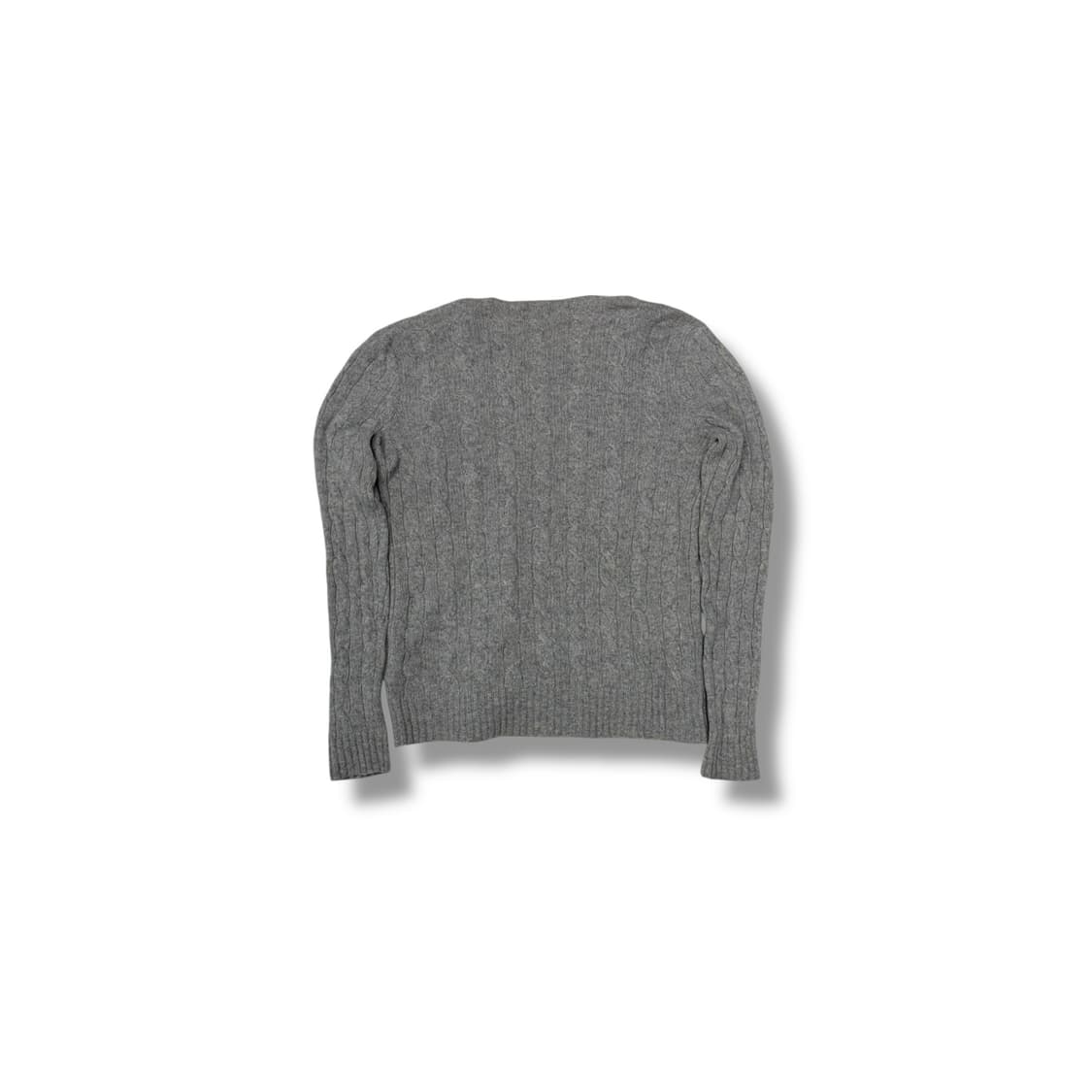 [M] 폴로 베이지그레이 케이블 울 니트 상품이미지4