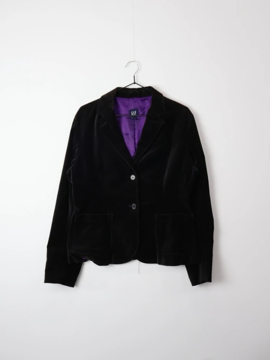 GAP Velvet Blazer Black Purple Lining 상품이미지4