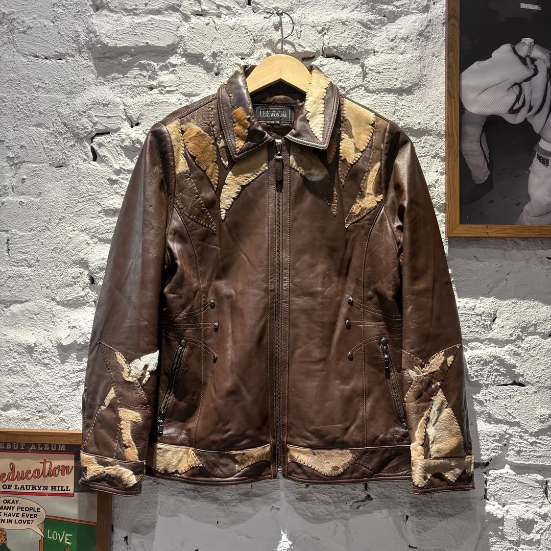 Lee won jae 빈티지 양가죽 소가죽 레더 지킷 상품이미지1