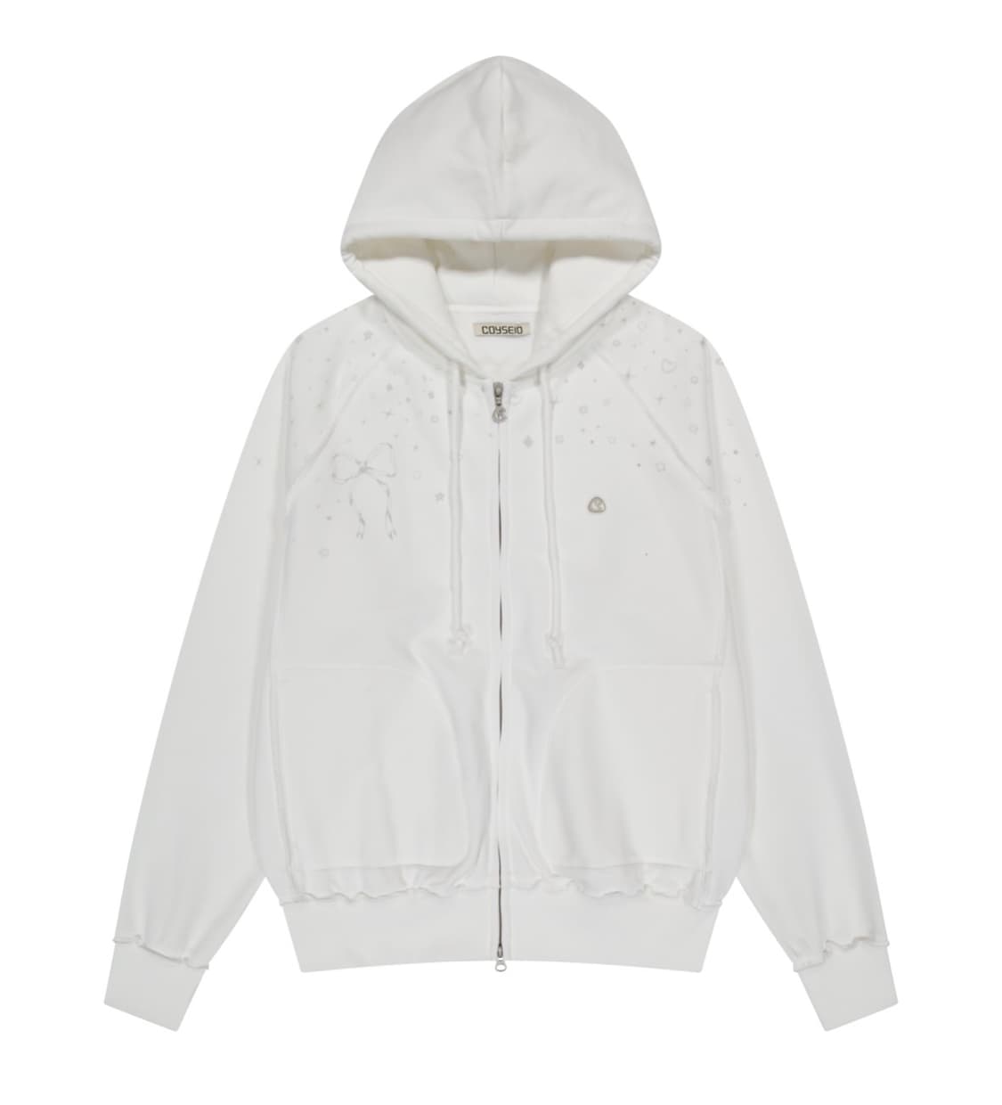 코이세이오 트윙클 후드집업 화이트 상품이미지1