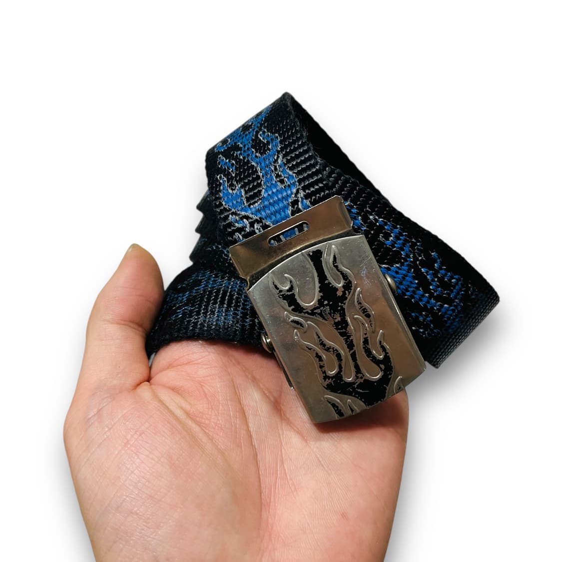 펑크 블루 플레임 웨빙 모드 빈티지 벨트 상품이미지8