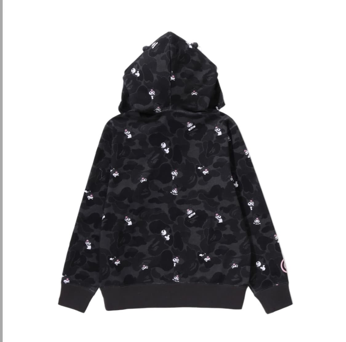 베이프 x 산리오 캐릭터즈 쿠로미 카모 풀 집 후드 블랙 상품이미지2
