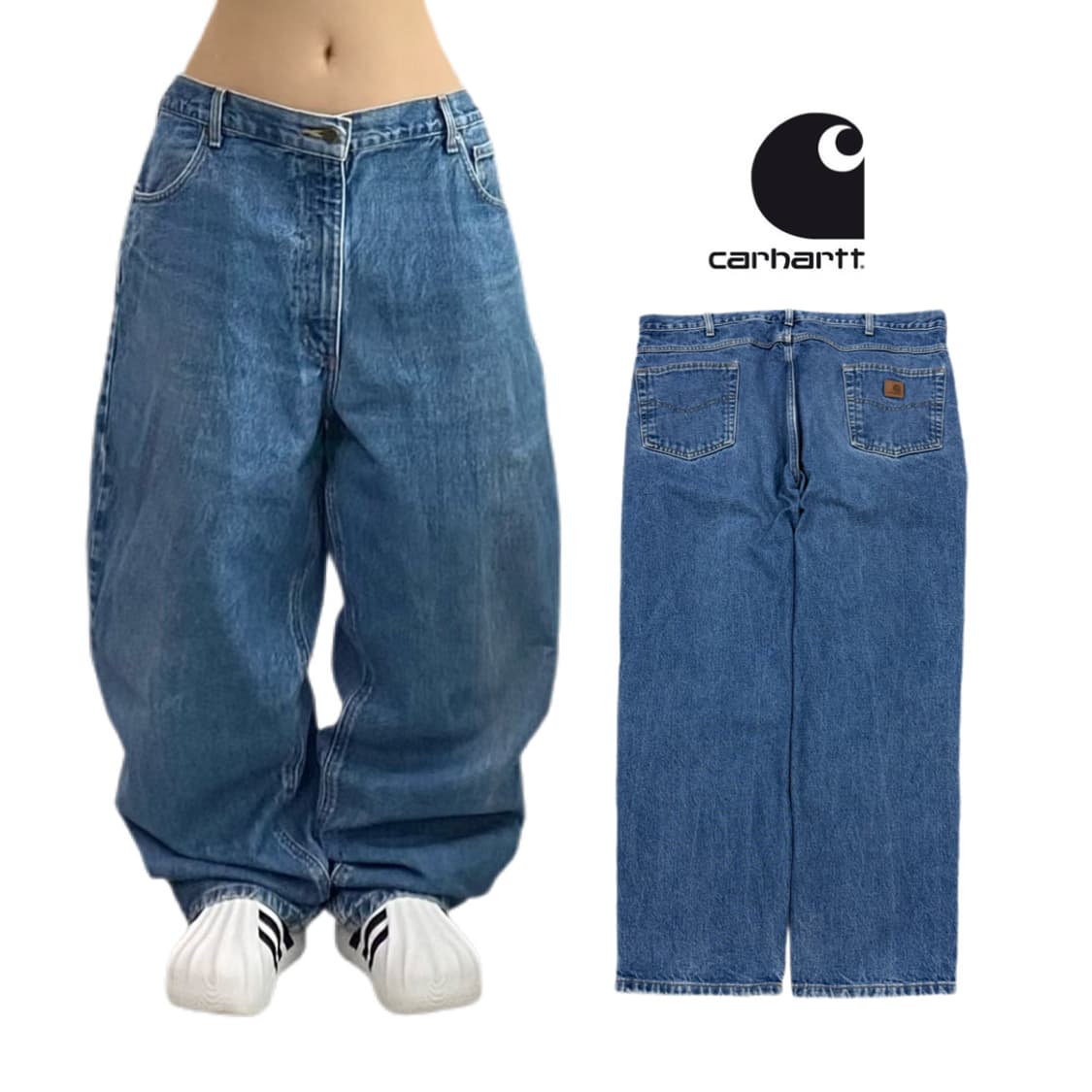 칼하트 OG 가죽패치 워크 데님팬츠 상품이미지1