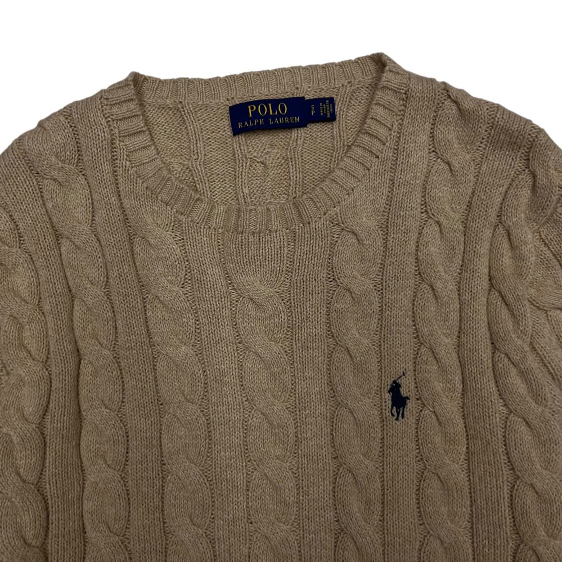 폴로 랄프로렌 네이비포니 바닐라 꽈배기 니트 S 상품이미지4