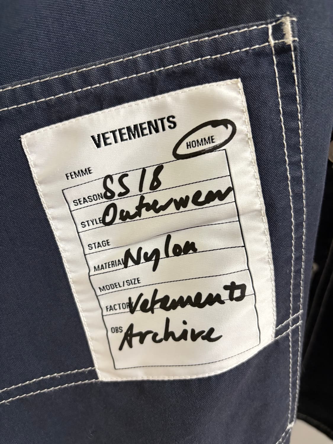 Vetements 18ss 워크 셔츠 상품이미지5