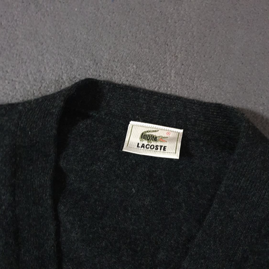 Japan Made 라코스테 램스울 니트 가디건 S 상품이미지5