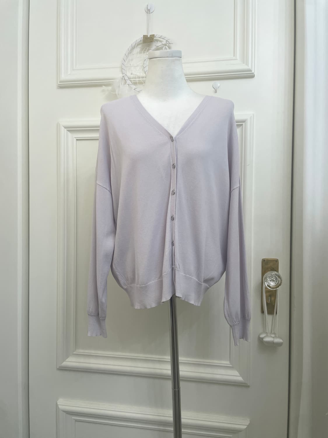 blue gray silver button basic cardigan 상품이미지1