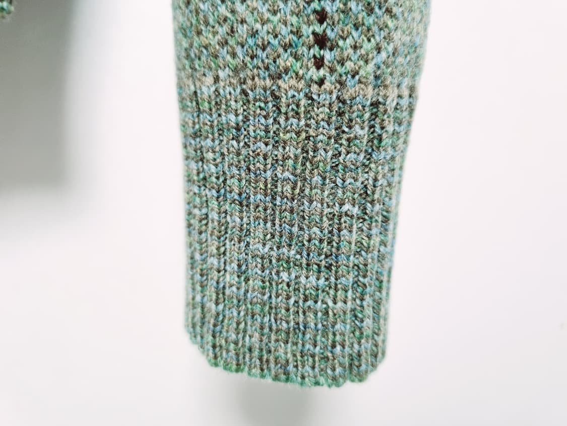 남성 레어 폴로 메리노 램스 울 WOOL 모 양모 레더 가죽 패치 니트 상품이미지7