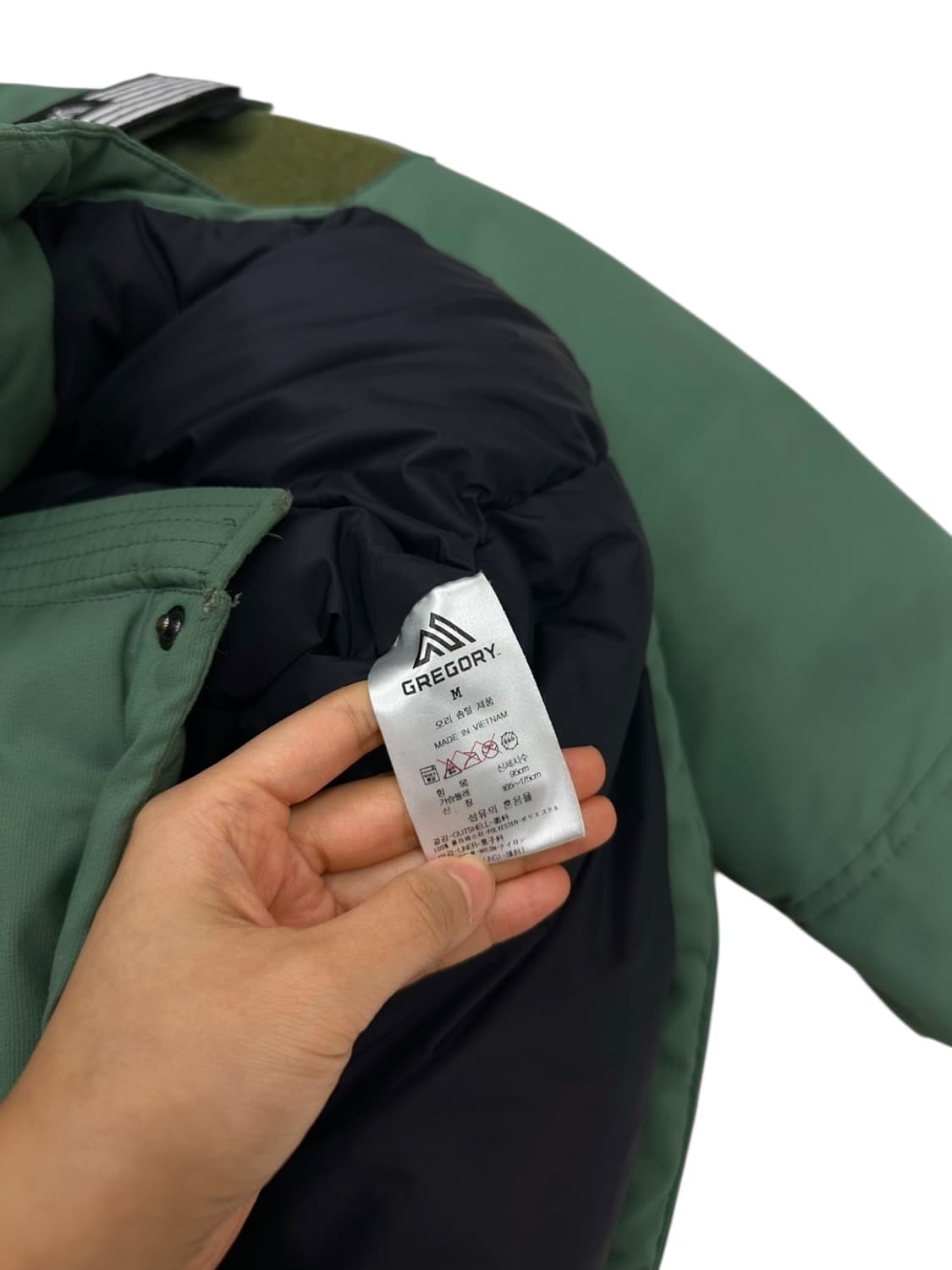 그레고리 덕다운 패딩 카키그린 (M) 상품이미지8