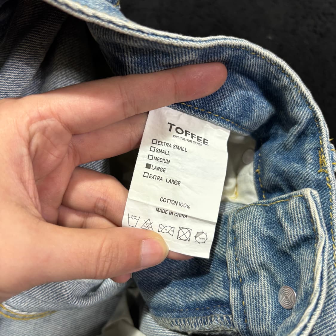 새상품 L TOFFEE 토피 연청 와이드 데님팬츠 상품이미지4