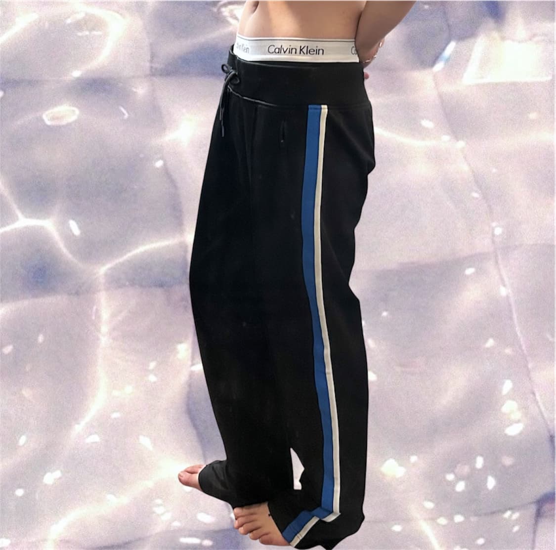오니츠카 타이거 블랙 블루 추리닝 트레이닝 팬츠 L 상품이미지1