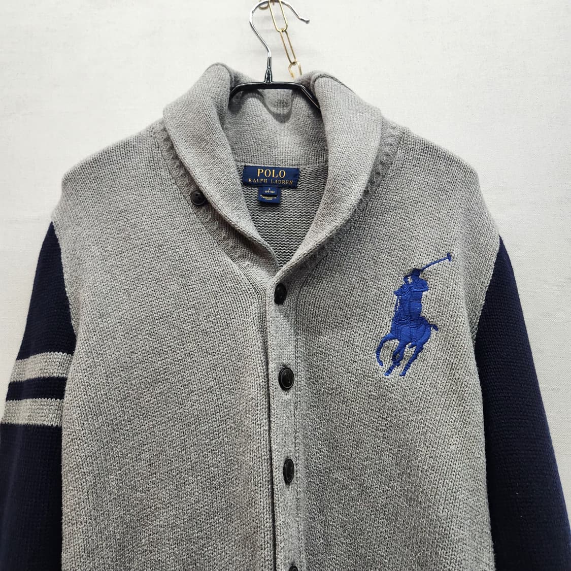 폴로랄프로렌 빅포니 자수 배색 숄카라 가디건 S 상품이미지2
