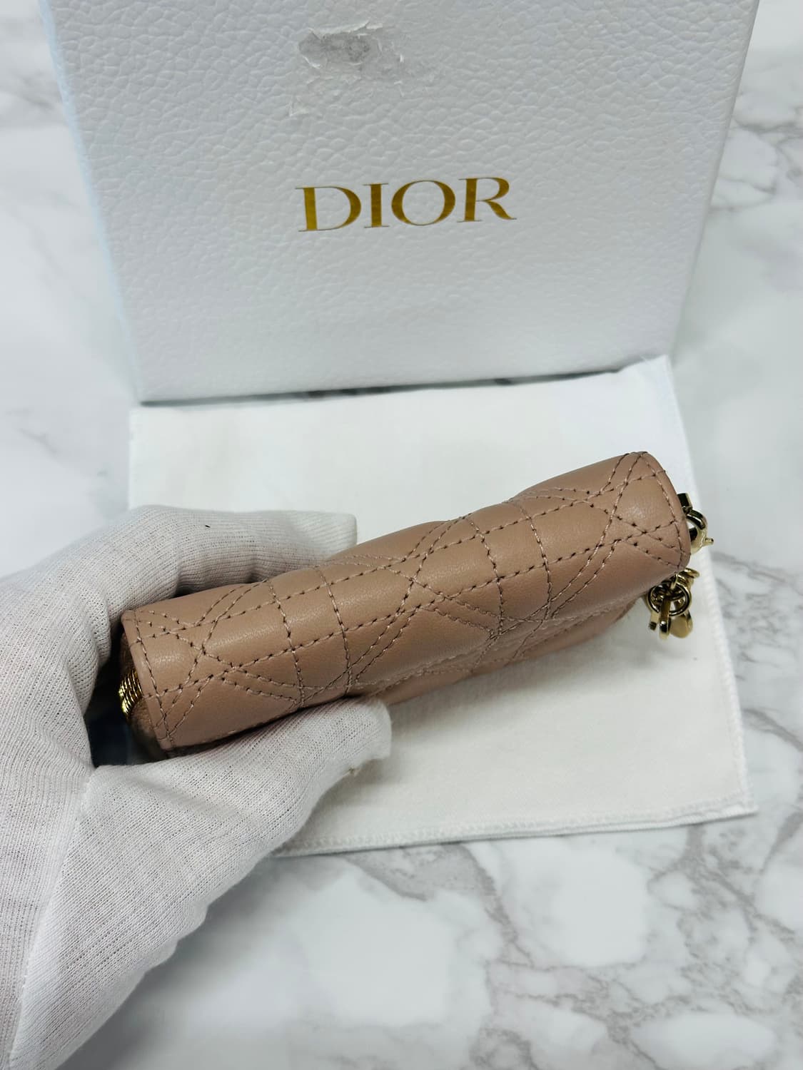 디올 레이디 하트 스티치 카드지갑 상품이미지6