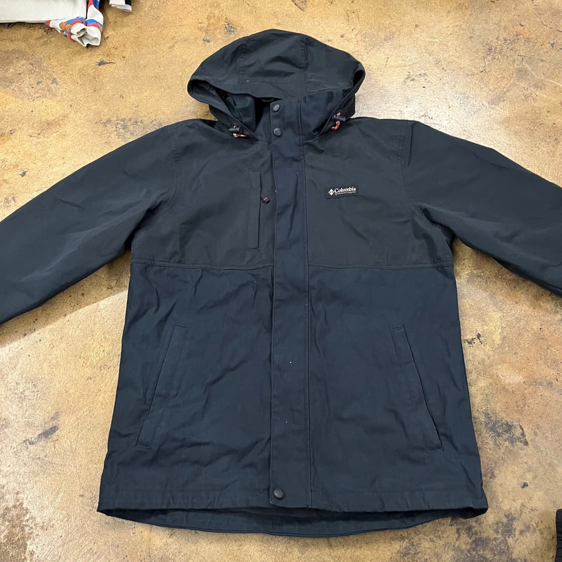 [정품/L] 컬럼비아 블랙 후드 바람막이 자켓 b17 상품이미지3