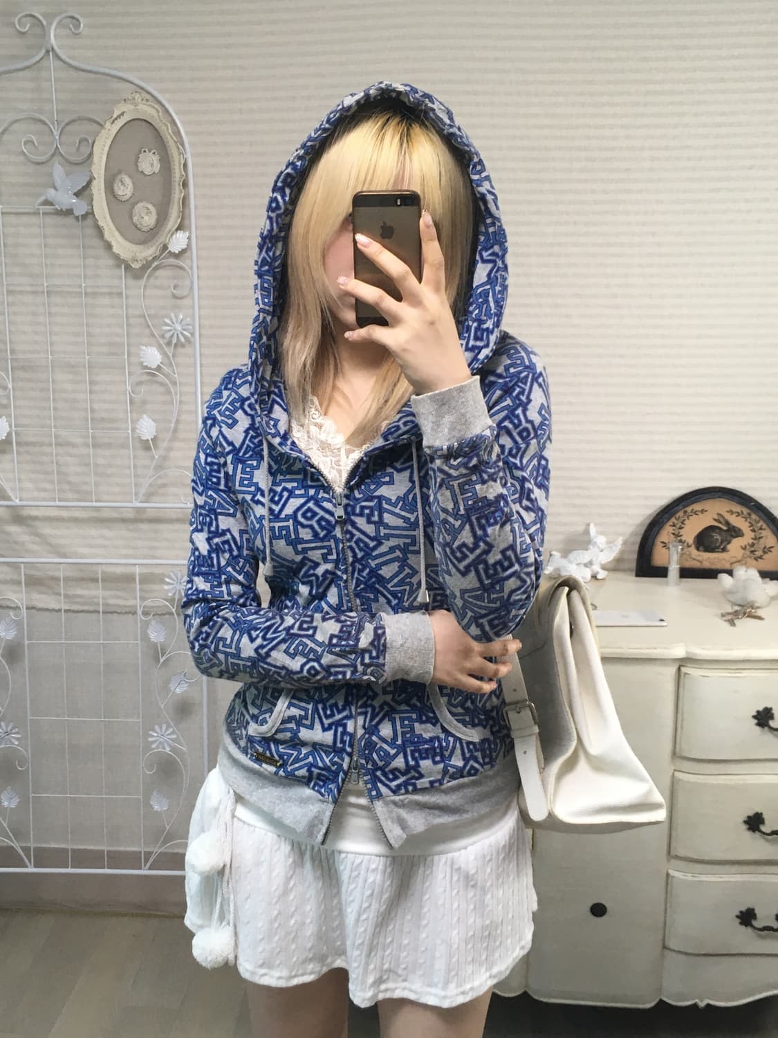 aimerfeel lettering blue-gray hood zipup 상품이미지3