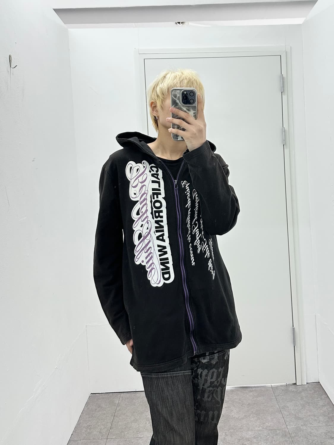 Collins punk lettering hoodie 상품이미지1