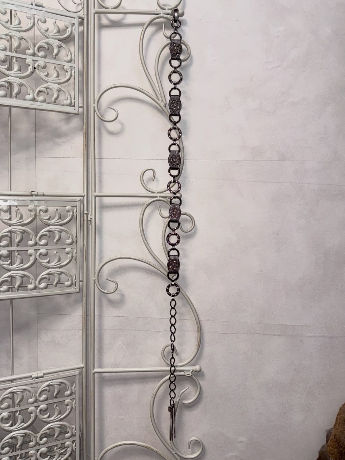 Silver oriental flower cubic chain belt  상품이미지4