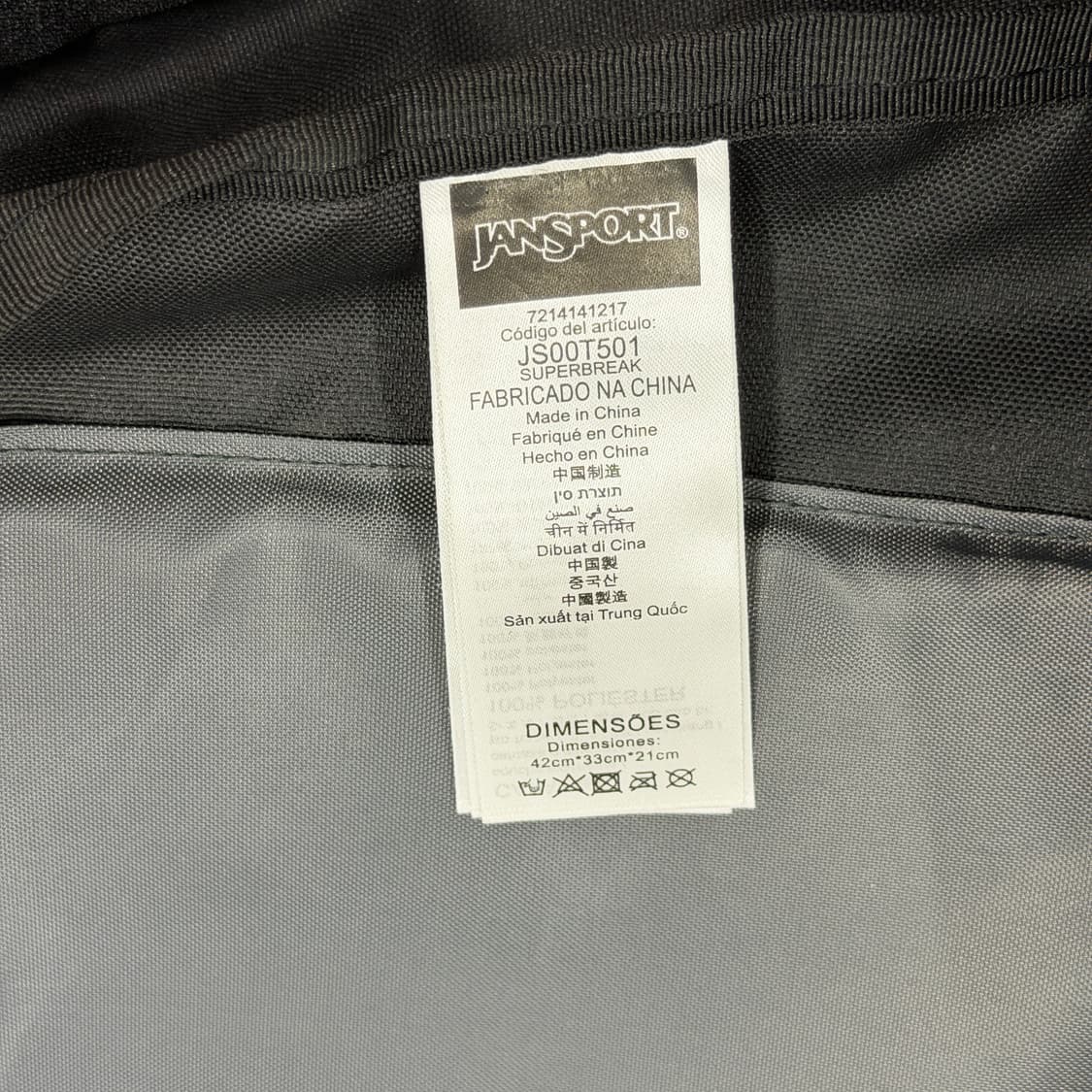 잔스포츠 빈티지 슈퍼브레이크 백팩 가방 블랙 상품이미지4