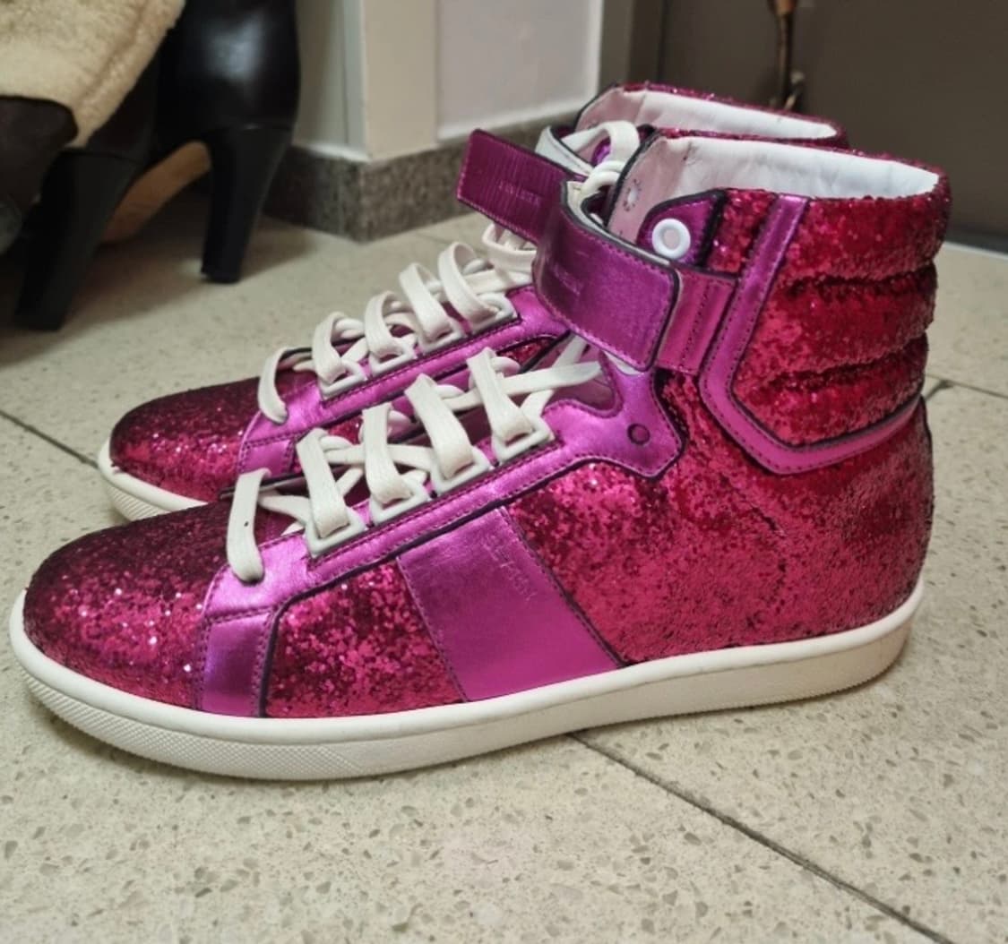 입생로랑 핑크 글리터 하이탑 36 반 상품이미지3
