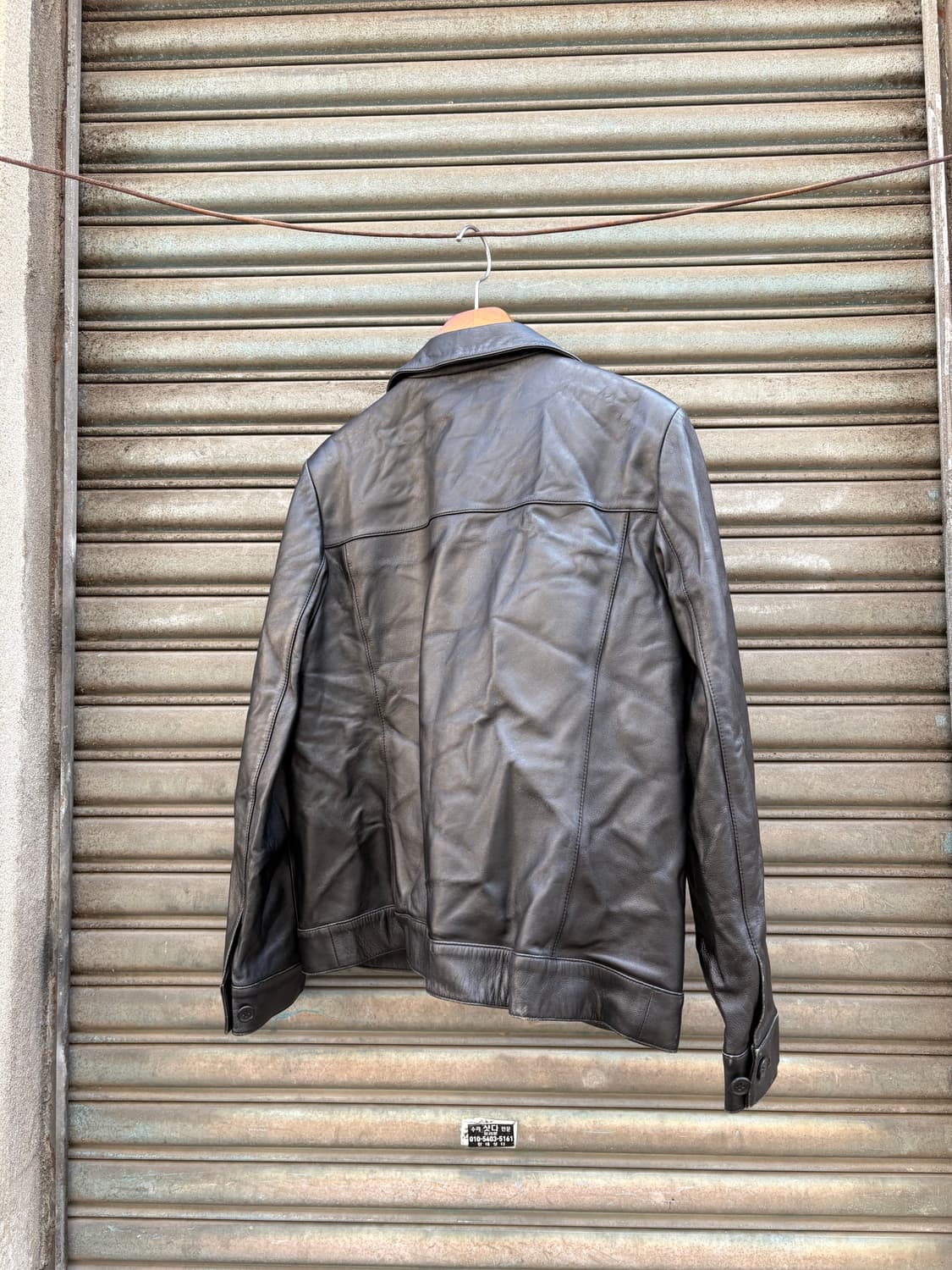 이태리 레더 크롭재킷 클래식 레더 재킷 상품이미지2