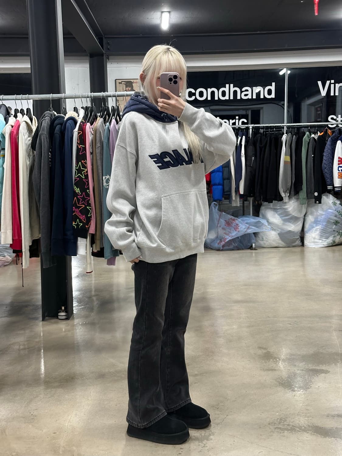 팔라스 패딩모자 오버핏 후드티 상품이미지2