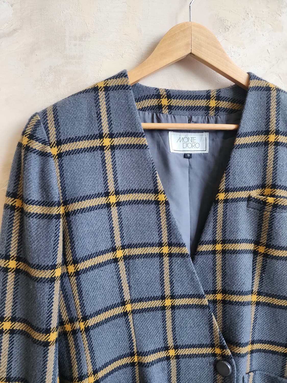일본빈티지 체크 울 자켓 상품이미지2