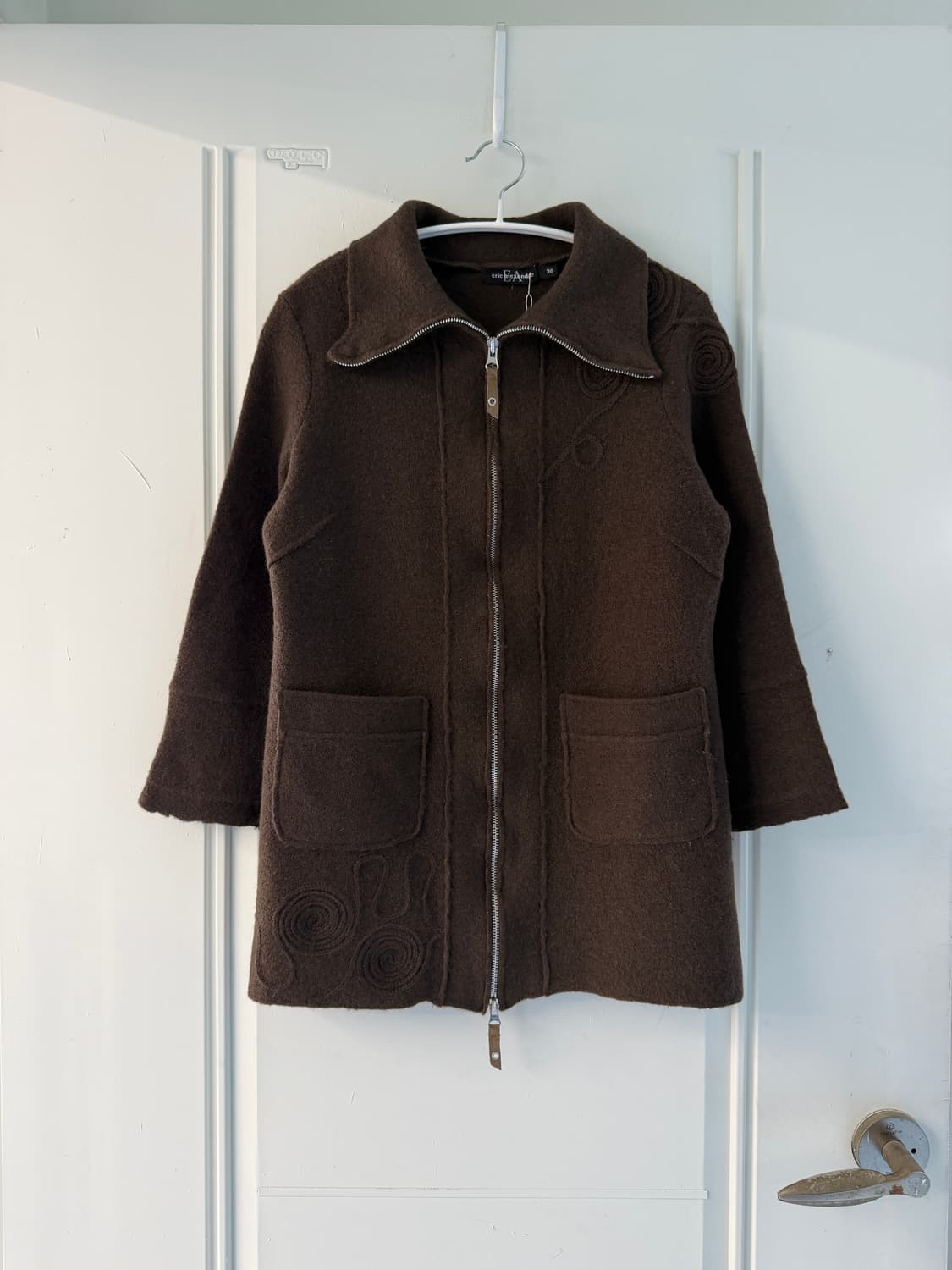 일본빈티지 보일드울 브라운 가디건자켓 상품이미지5