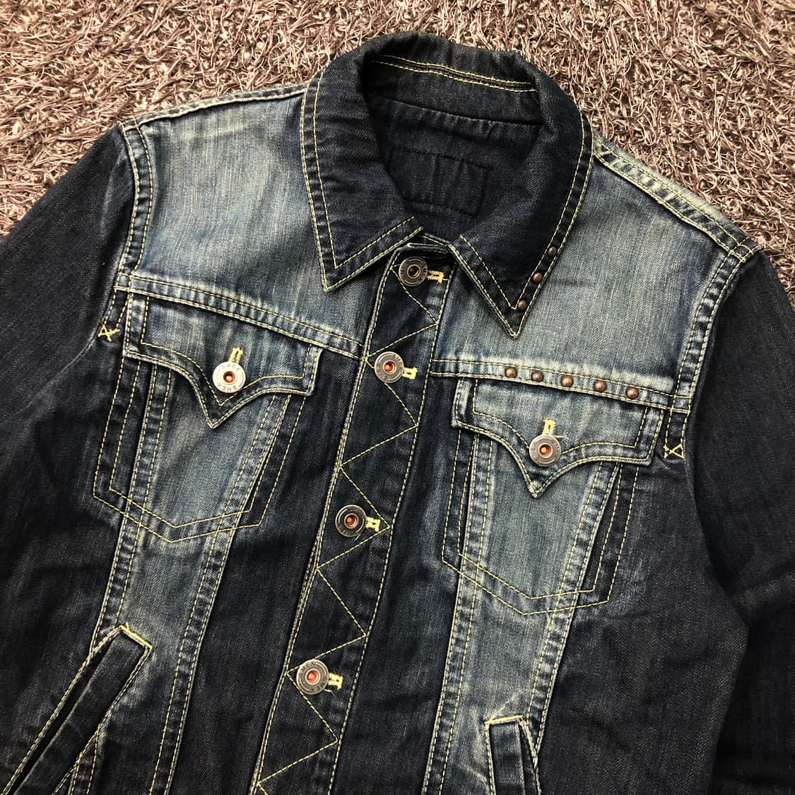 L SMEX JEANS 빈티지 워싱 데님 트러커 자켓 상품이미지1