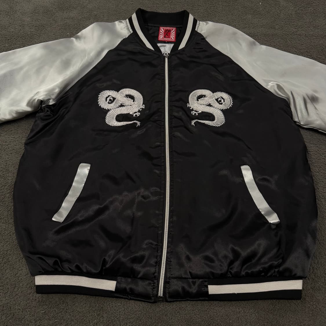 [ 정품/L ] 요코하마 일본 빈티지 용 백룡 자수 스카잔 자켓 상품이미지2