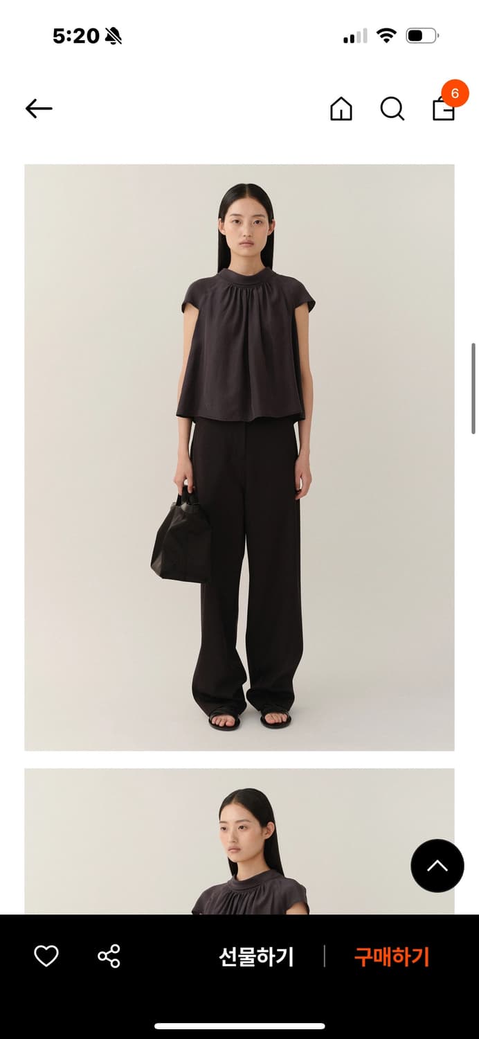 킨더살몬 Gather Blouse Dark-navy 상품이미지2