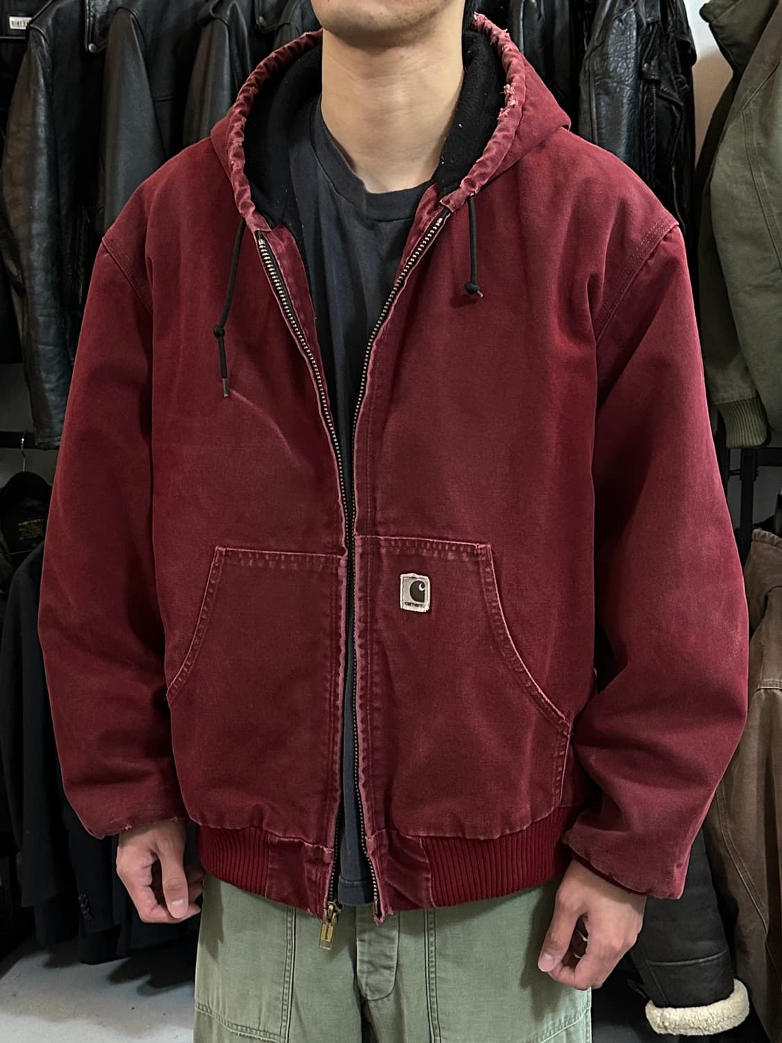 00's OG 칼하트 J68 액티브 칼하트 CRI J130 크림슨레드 상품이미지10