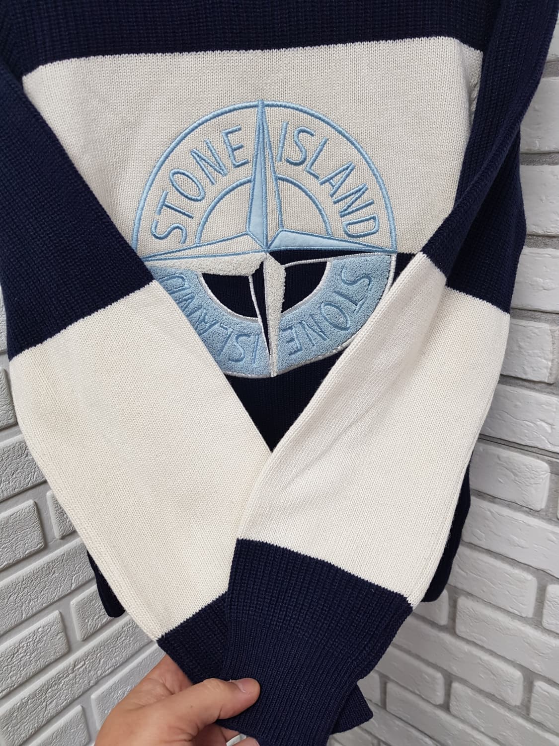 [12/44~55/정품] 스톤아일랜드 캐시미어혼방 빅로고니트 상품이미지4