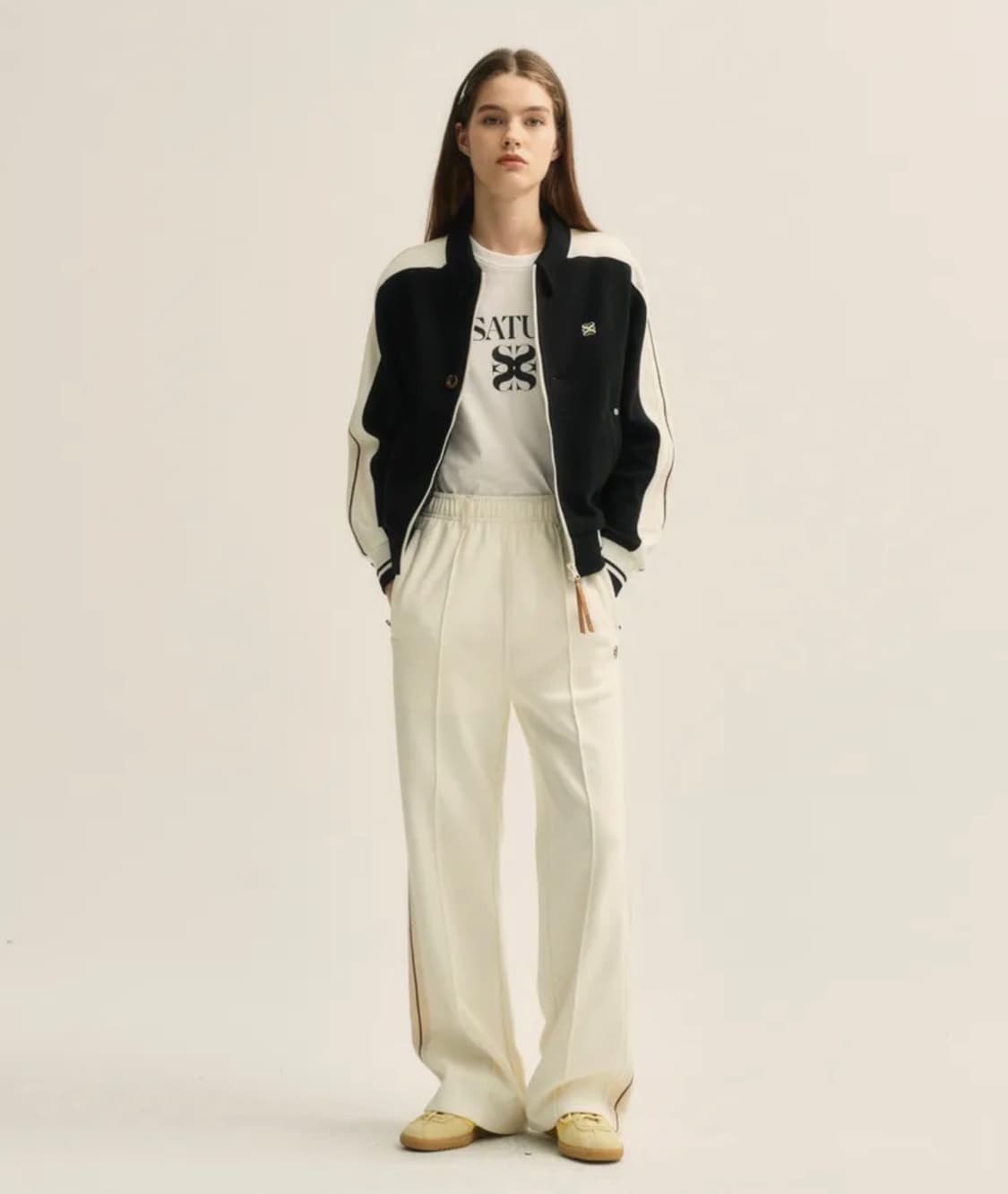 새터 로턴 칼라 트랙 집업 자켓 캐비어 블랙 ws 상품이미지8