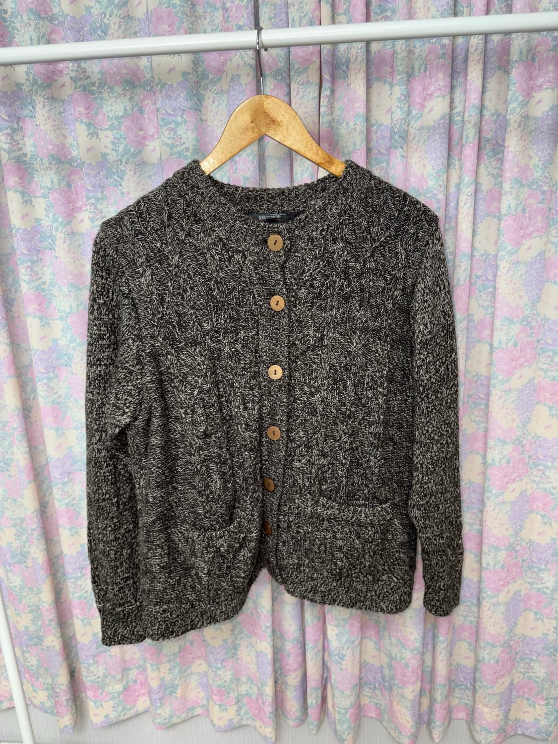 브라운 보카시 니트 가디건 상품이미지5