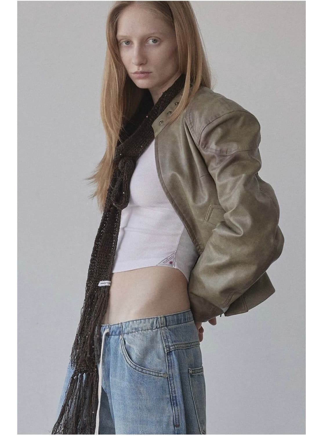 스컬프터 Skinny Sequin Scarf Brown 상품이미지2