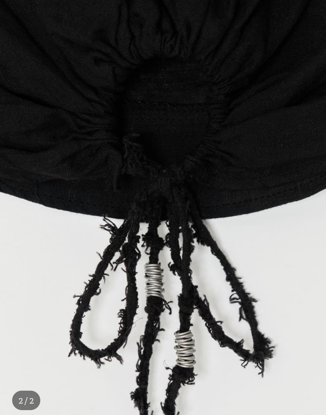 하르테올뎀 Harteordemn 린넨 셔링 캡 블랙 - 1회착 상품이미지2