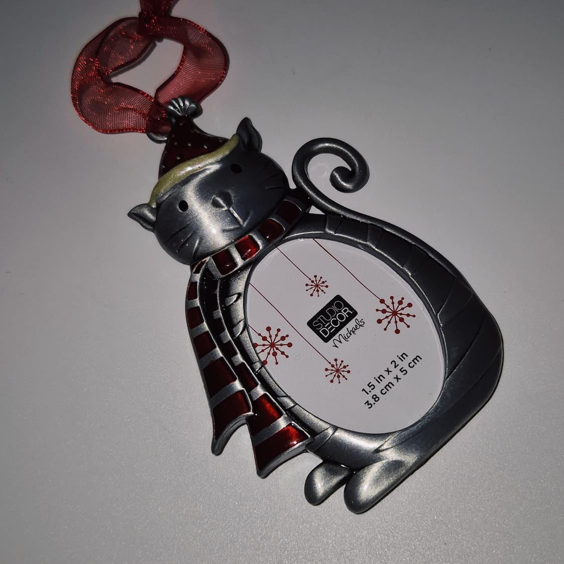 미국 미카엘스 실버 고양이 크리스마스 액자 상품이미지9