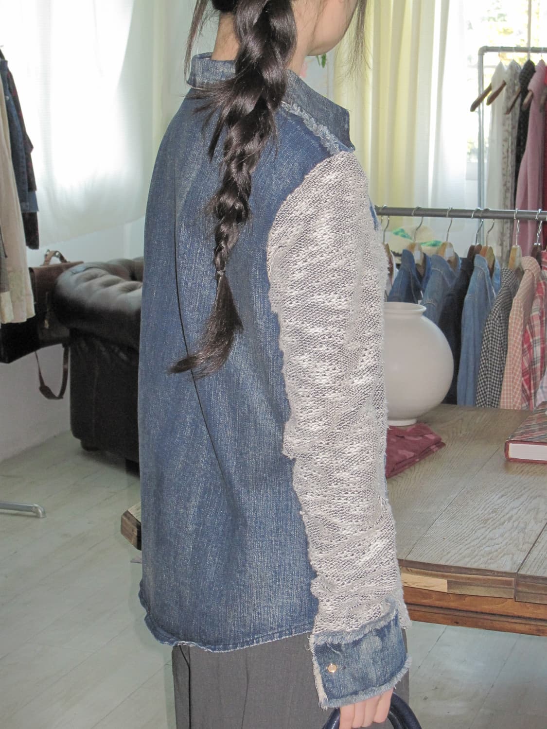 이태리 데님 디테일 셔츠 상품이미지4