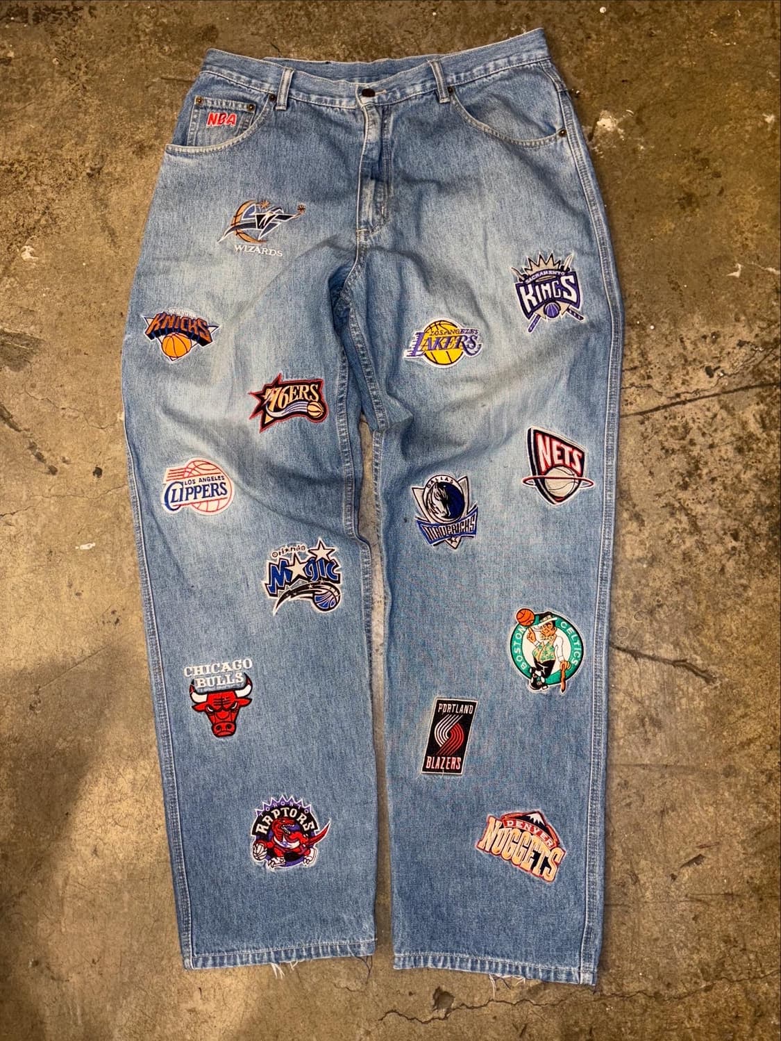NBA Hip-Hop Embroidery Patch Denim Pant 상품이미지5