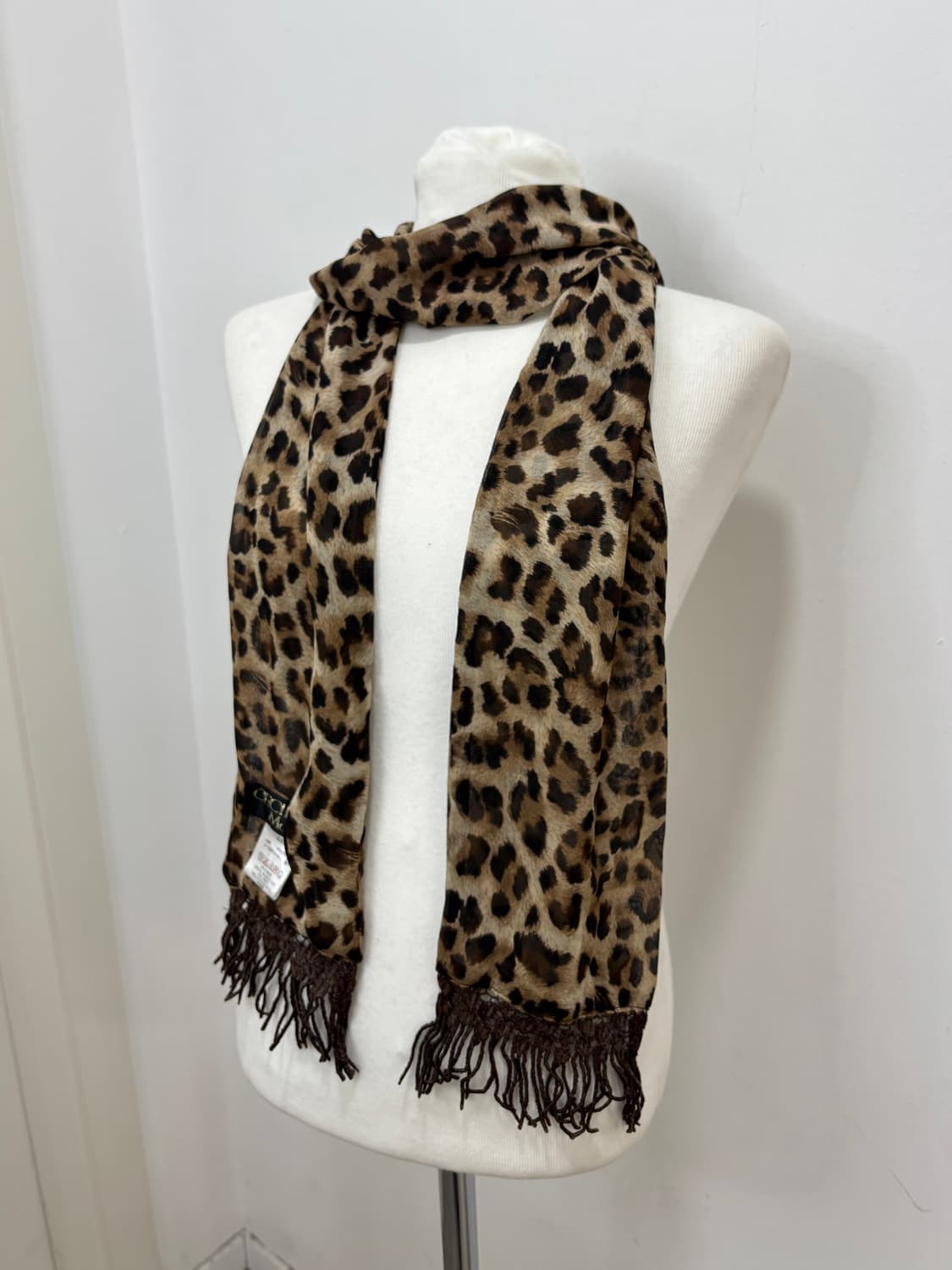 cecil mcbee 브라운 호피 레오파드 머플러 스커프 상품이미지1