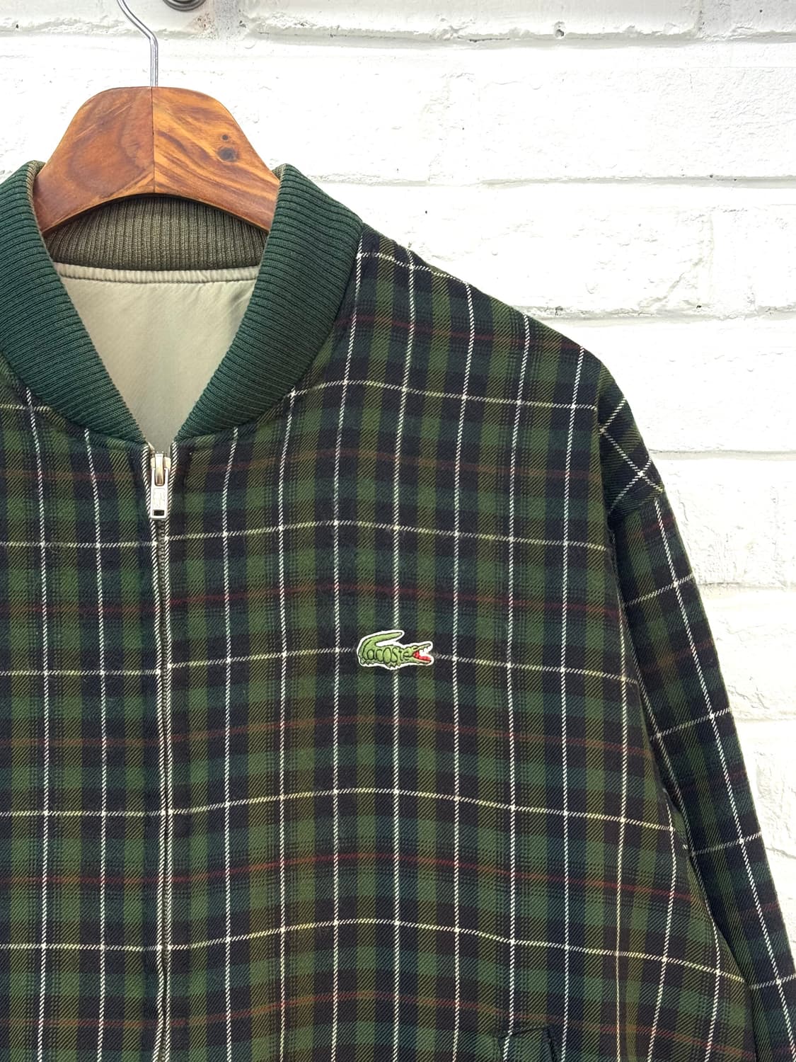 라코스테 그린 체크 리버시블 자켓 상품이미지5
