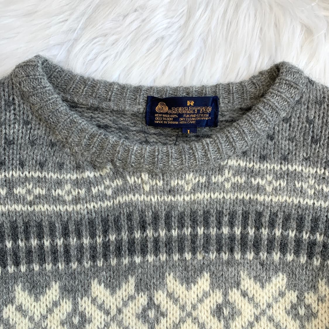 일본 빈티지 ROBARTTODD 울100 노르딕 니트 1828 상품이미지3
