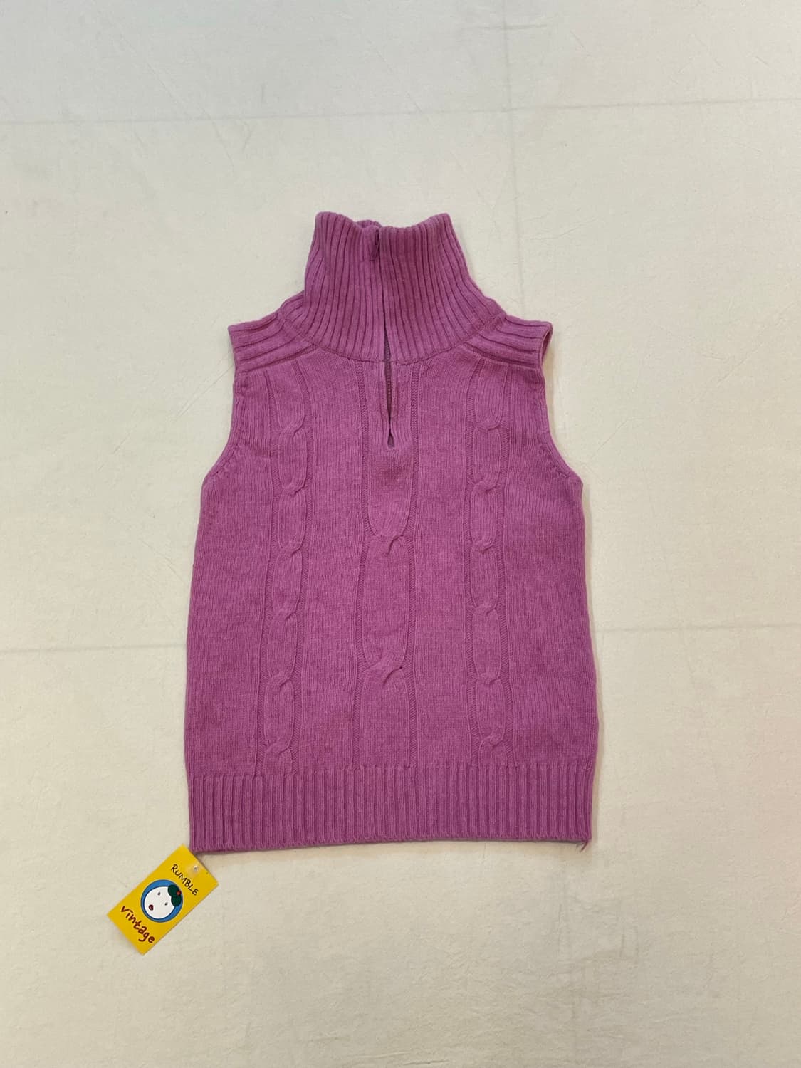 일본빈티지 오키드핑크 울조끼 상품이미지3