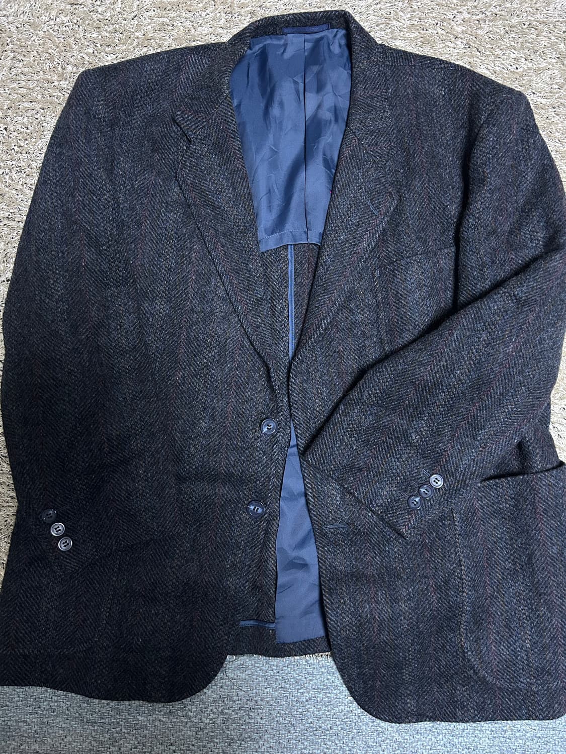 일제 수제맞춤 체크 울블레이저 사이즈 100 상품이미지1