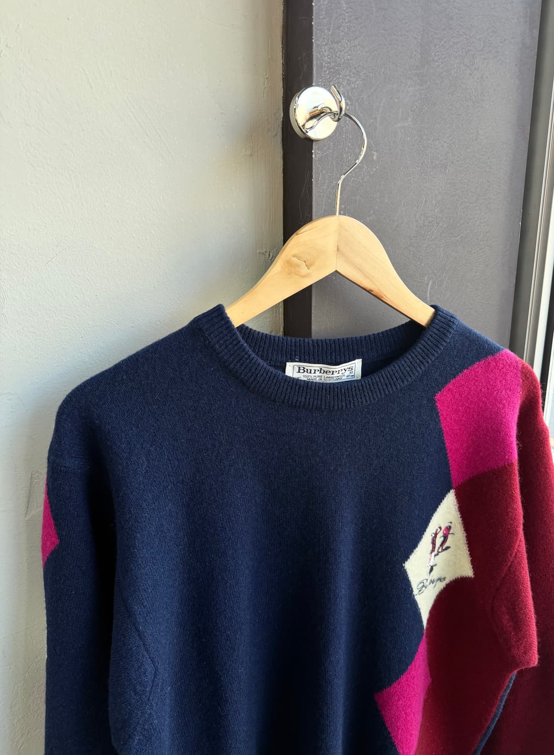100/ 버버리 아카이브 버진울 아가일 니트 스웨터 상품이미지3