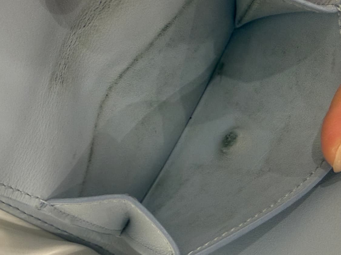 셀린느 트리옹프 샤이니 카프스킨 플랩 카드 지갑 페일 블루 상품이미지2