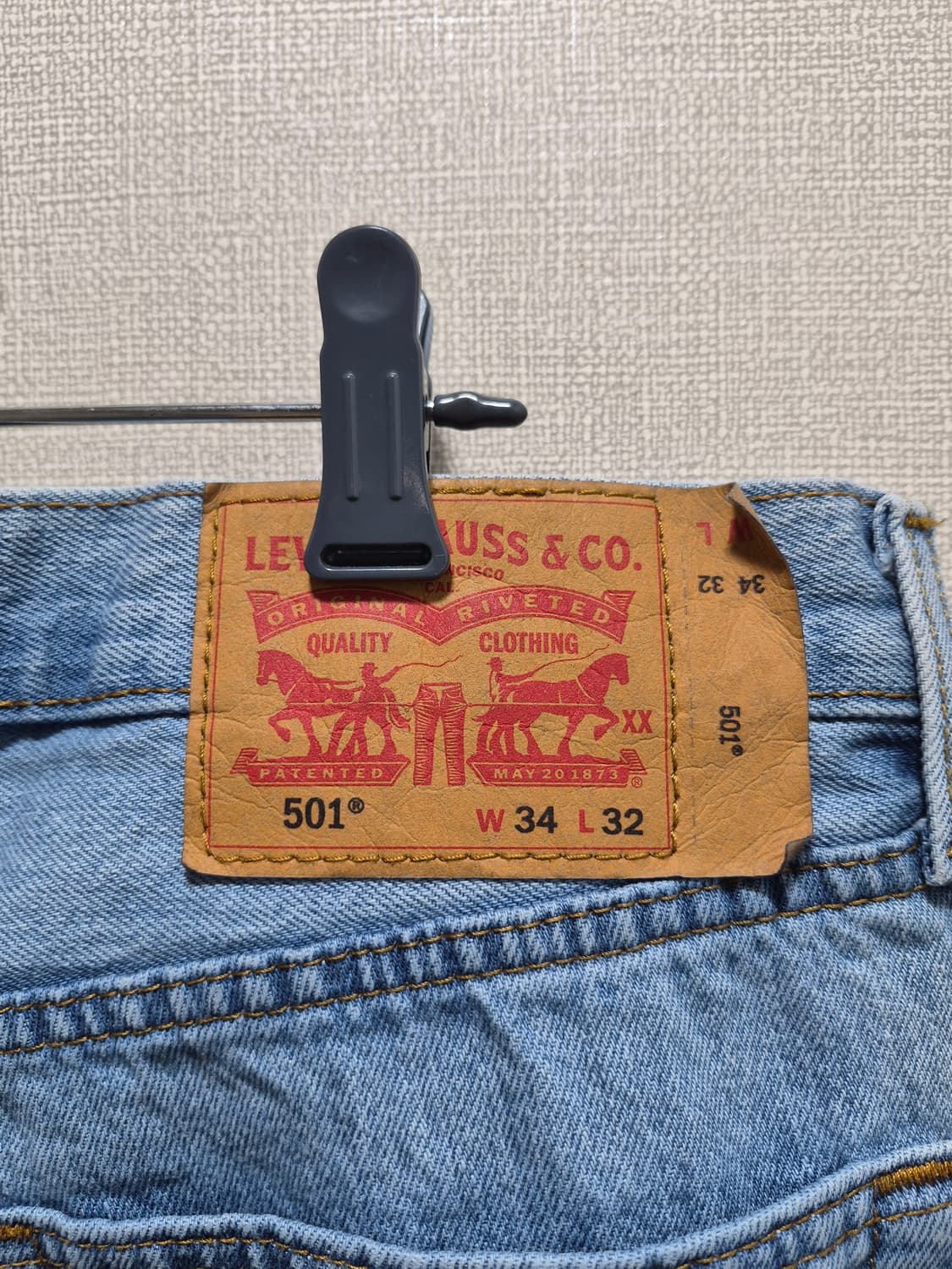 리바이스 501 W34 L32 연청 데님 상품이미지7