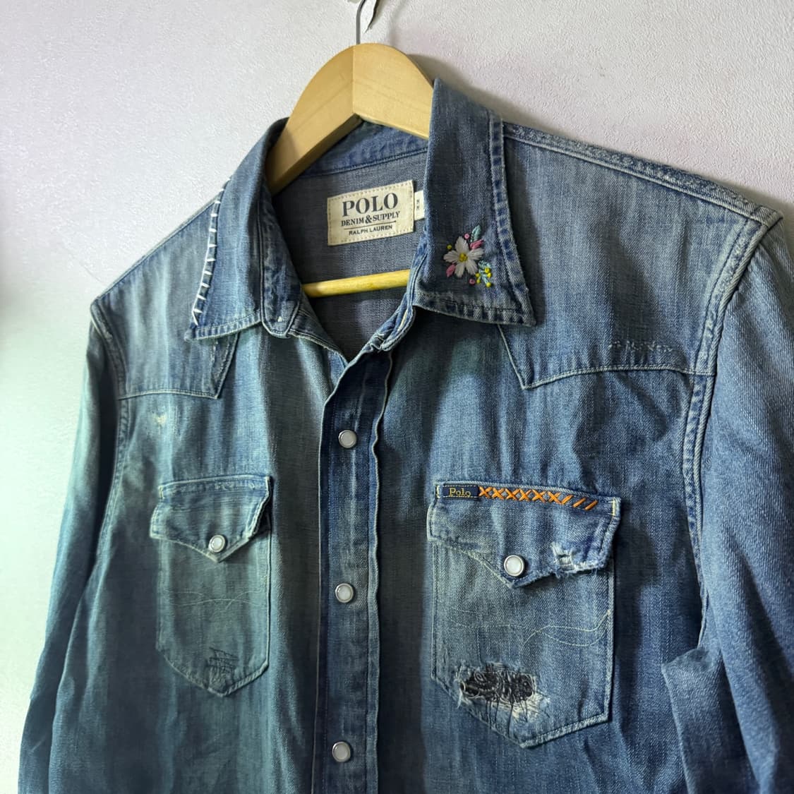 폴로 랄프로렌 데님앤서플라이 웨스턴 투포켓 셔츠 M(100정도) 상품이미지10